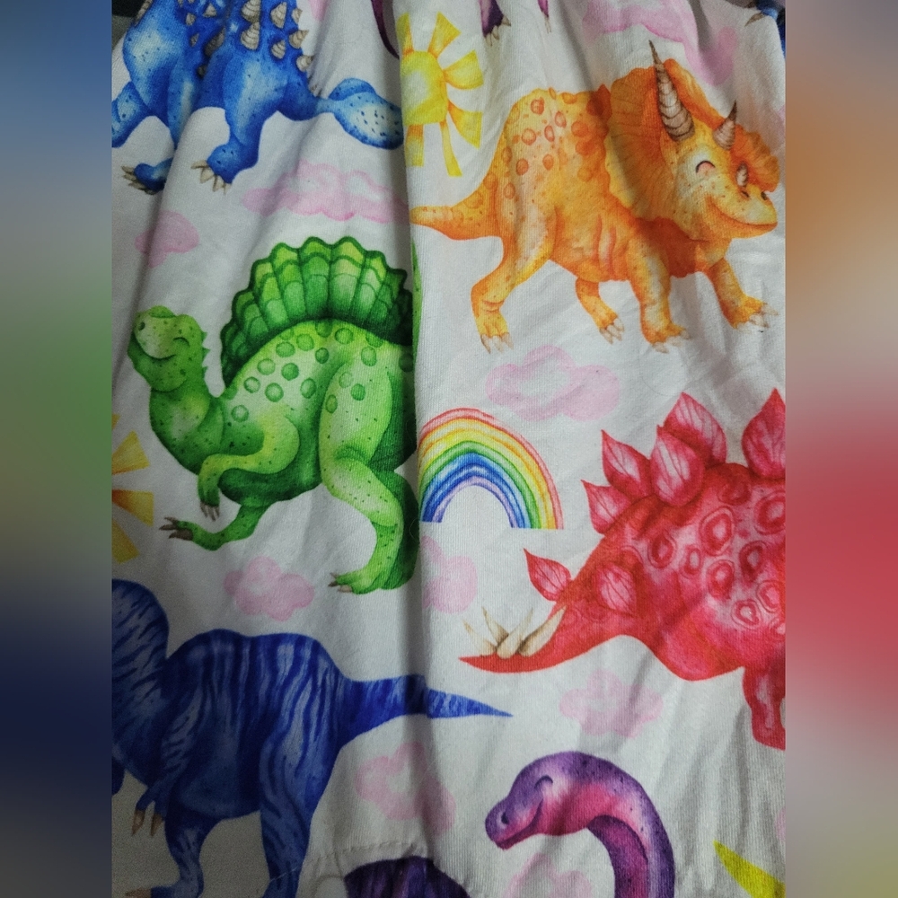 Colorful Dinosaur Print Pajama Set - Picture 2 of 7